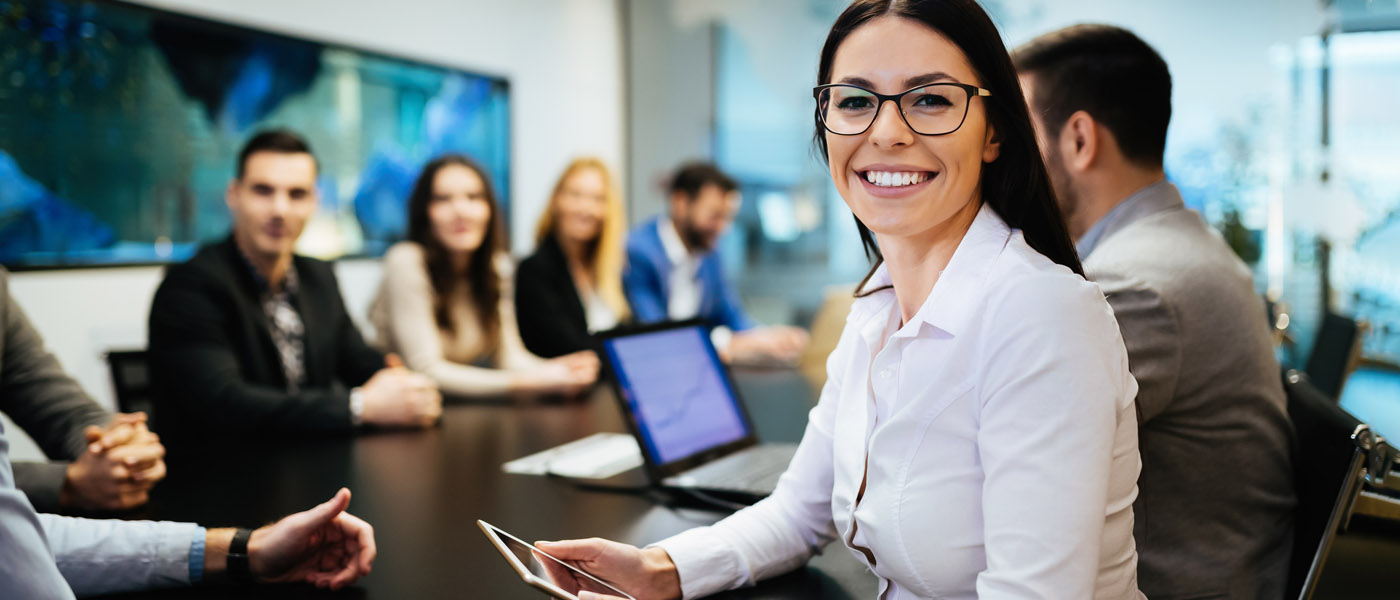 Careers image of people in a business meeting