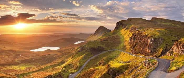 Photo of mountains at sunrise