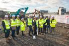 From left to right: Jim Johnstone (Morrison Construction), David Moore (Ryden), Allan Cunningham (Morrison Construction), Paula Leca (Morrison Construction), Professor Iain McInnes  (University of Glasgow), Ruth McLaughlin  (University of Glasgow), David Ewing (Morrison Construction), James Sheppard (Kadans), James Dawson (Kadans), Paul McCrorey (Morrison Construction)