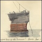 Coloured sketch of the bow of the SS Bermeo, titled 