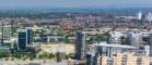 Aerial view of Salford Quays, Manchester UK.