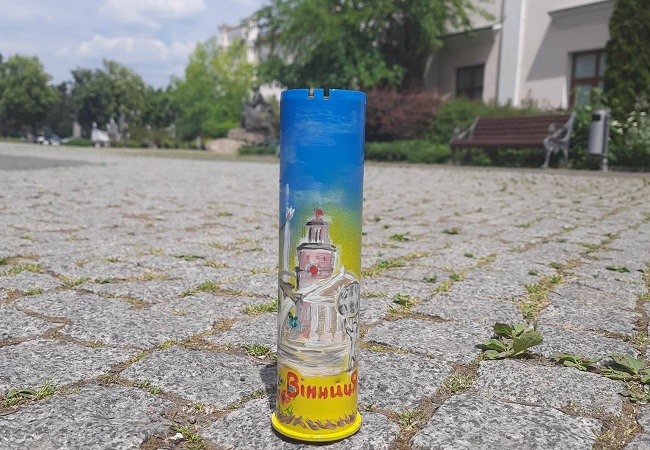 Artwork created fron a shell casing, city of Vinnytsia. 