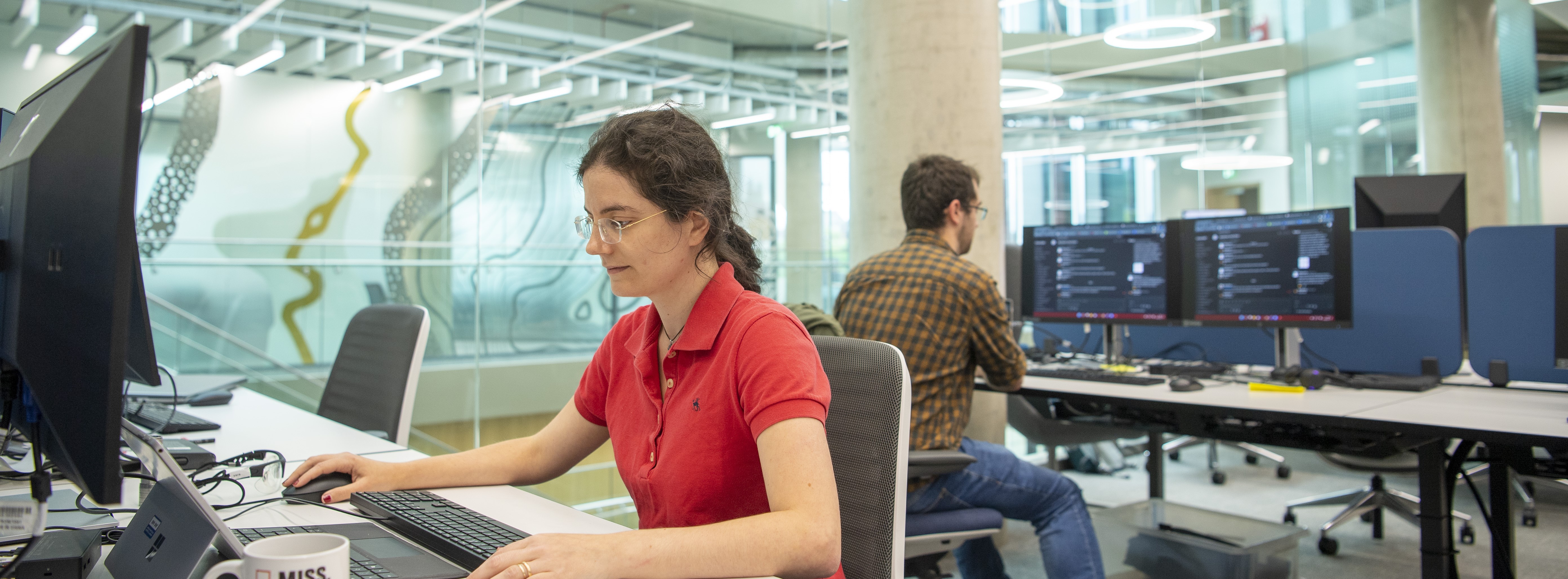 Researchers sitting in front of computers