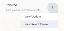click on the three dots and view reject reason