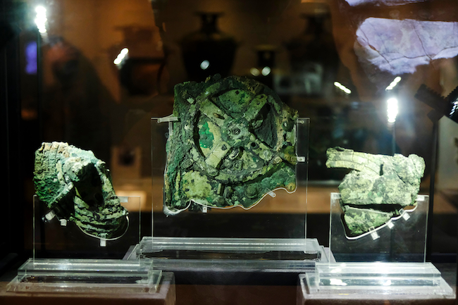 Antikythera mechanism in National Archaeological Museum, Athens, Greece.