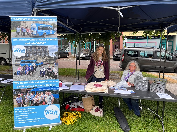 Susan Grant and member of Weekday WOW Factor Jeanette at Mansfield Park stall