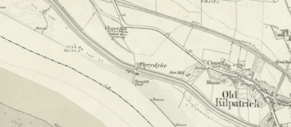 Historic map showing Chapel Hill and Old Kilpatrick