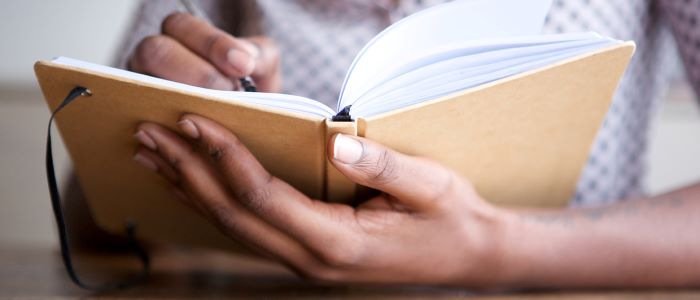 picture of diary and hands