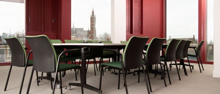 Clarice Pears Level 5 boardroom with views to main University of Glasgow building