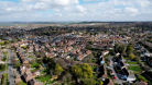 An arial shot of an area of housing in the UK