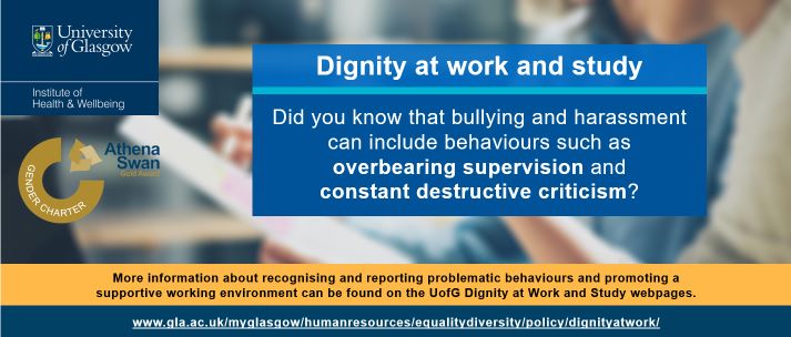 image depicting an aspect of dignity at work (bullying can include behaviors such as overbearing supervisions and constant destructive criticism)