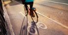 Cyclist on a cycle lane