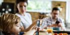 Family meal time with screens