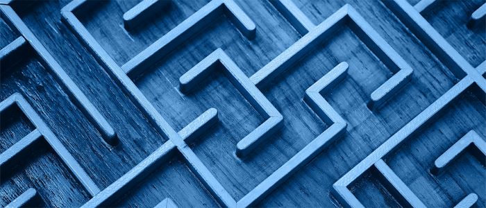 Photograph of a close-up of a woodeh maze