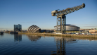 Crowne Plaza Hotel, SECC Armadillo, Hydro and Finnieston Crane, pictured beside the River Clyde