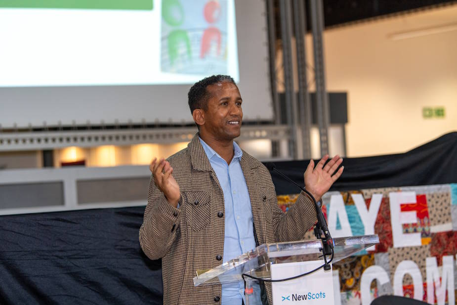 Hyab Yohannes at the New Scots Refugee Integration Strategy launch