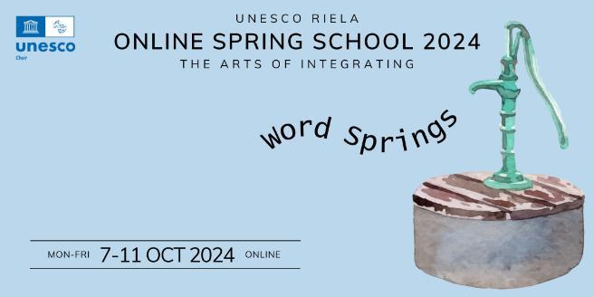 An image detailing the time and date for the UNESCO RIELA Spring School, 7th to 11th October 2024, online