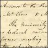 First page of a letter of response by Adam Smith and committee to the protest of Leechman, Simson, Clow and Anderson regarding Professor William Rouet's (also spelt Rouat or Ruat) post being declared vacant, February 1760.  (GUAS Ref: GUA 27027, p1.  Copyright reserved.)