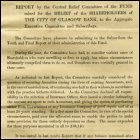 First page of the final report by the Central Relief Committee of The City of Glasgow Bank Shareholder's Relief Fund to the Aggregate Executive Committee and Subscribers, 1885. (GUAS Ref: UGD 108/30 p1. Copyright reserved.) 