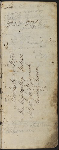 The first page of the logbook of Andrew Service, sailor, HMS Medusa, 1802-1810. This page indicates this is the beginning of his logbook with regard to his time on board HMS Medusa. (GUAS Ref: UGC 182. Copyright reserved.) 