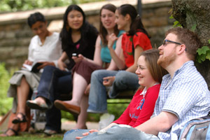 students on campus