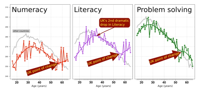 Numeracy, literacy and Problem solving over individual's lifetimes