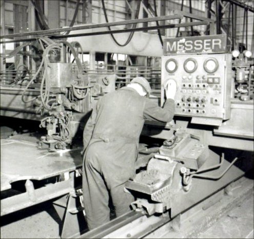 Steel plates being cut for the Q4.