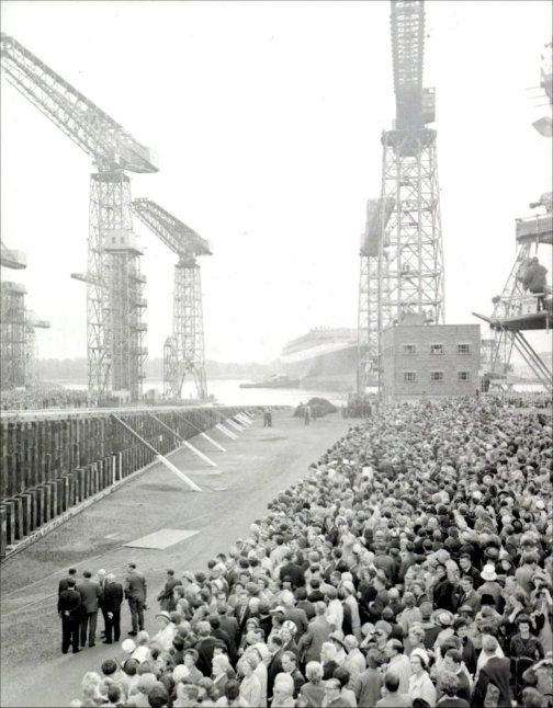 The QE2 is successfully launched.