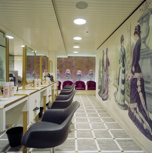 The ladies hairdressing salon.