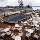 One of the ship's two outdoor swimming doors.