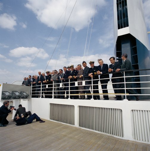 The QE2 Staff on a photo shoot.