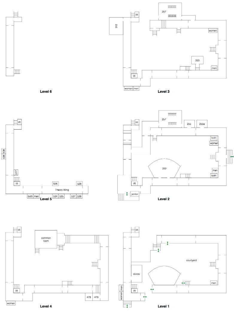 interior map of the Kelvin Building, School of Physics & Astronomy