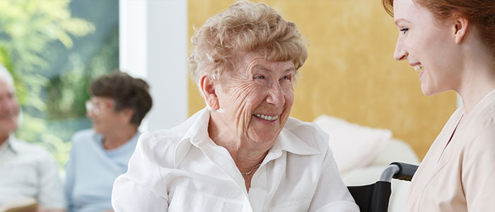 Image of nurse having conversation with patient