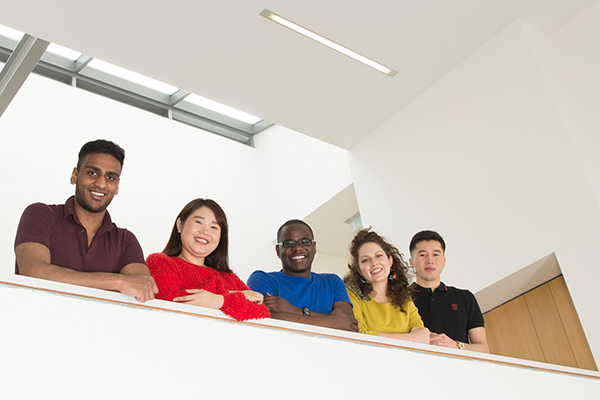 Students in the Fraser Building