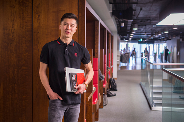 A student in the Library