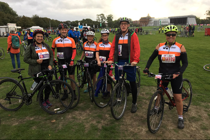 Photo of staff participating in Pedal for Scotland