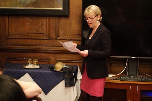 Professor Margaret Lucas recites the Ode to a Haggis