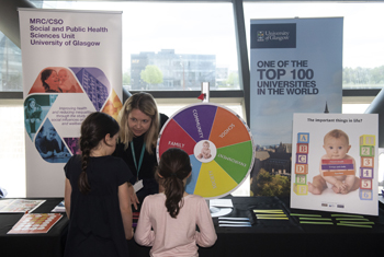 Photo of SPHSU staff at Glasgow Science Centre public engagement event