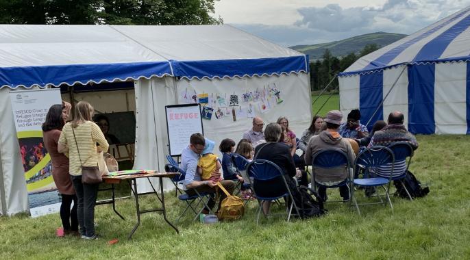 Solas 2019 Gameli Tordzro and Naa Densua Tordzro hosting a storytelling session