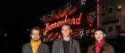 Dr Matt Brennan, a Reader in Popular Music at the University of Glasgow; Glasgow PhD student Robert Allan, also a founding and current member of the band Glasvegas and Robert Kilpatrick, General Manager of the Scottish Music Industry Association (SMIA) in front of the iconic Glasgow Barrowland Ballroom