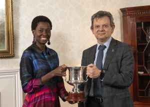 Eunice Ntobedzi and Principal Anton Muscatelli