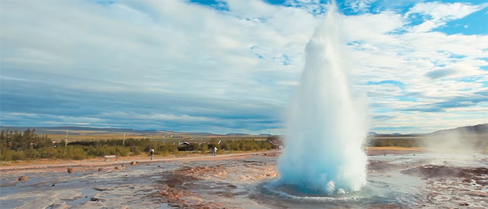 An erupting geyser