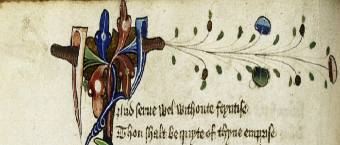 Romaunt of the Rose, ref: MS Hunter 409 (V.3.7), fol 57v.