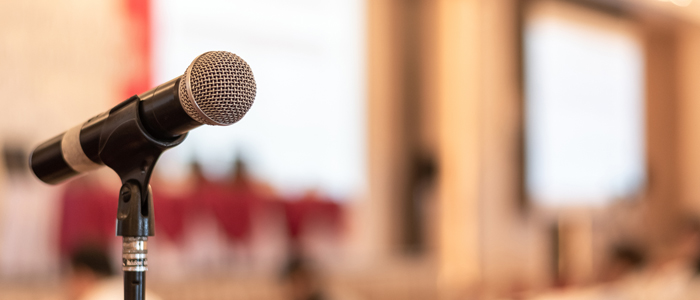 Photo of microphone on table