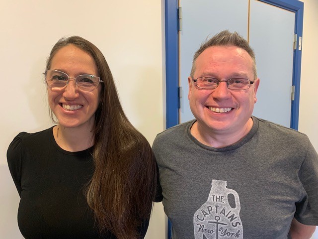 Richard and Lilach in an image to announce their appointment as Head and Deputy Head of Parasitology October 2020