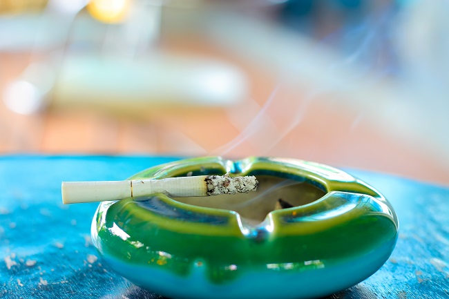 Cigarette on an ashtray