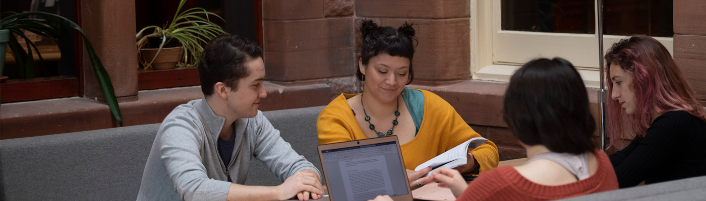 Students sitting together studying