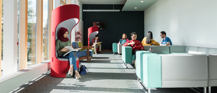 Photo of students in University of Glasgow library