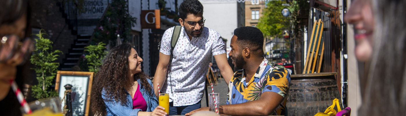 Students at Ashton Lane in the West End