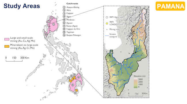 A map showing the areas which the PAMANA project will investigate